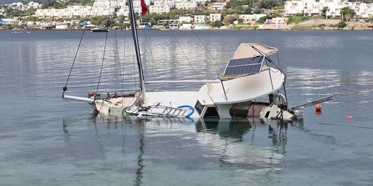 Bodrum'da tekne alabora oldu