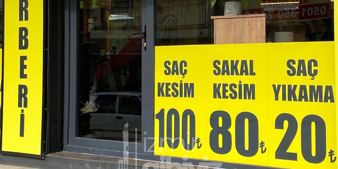 İzmirli berber yüksek fiyatlara isyan edip, tıraşı 100 TL yaptı