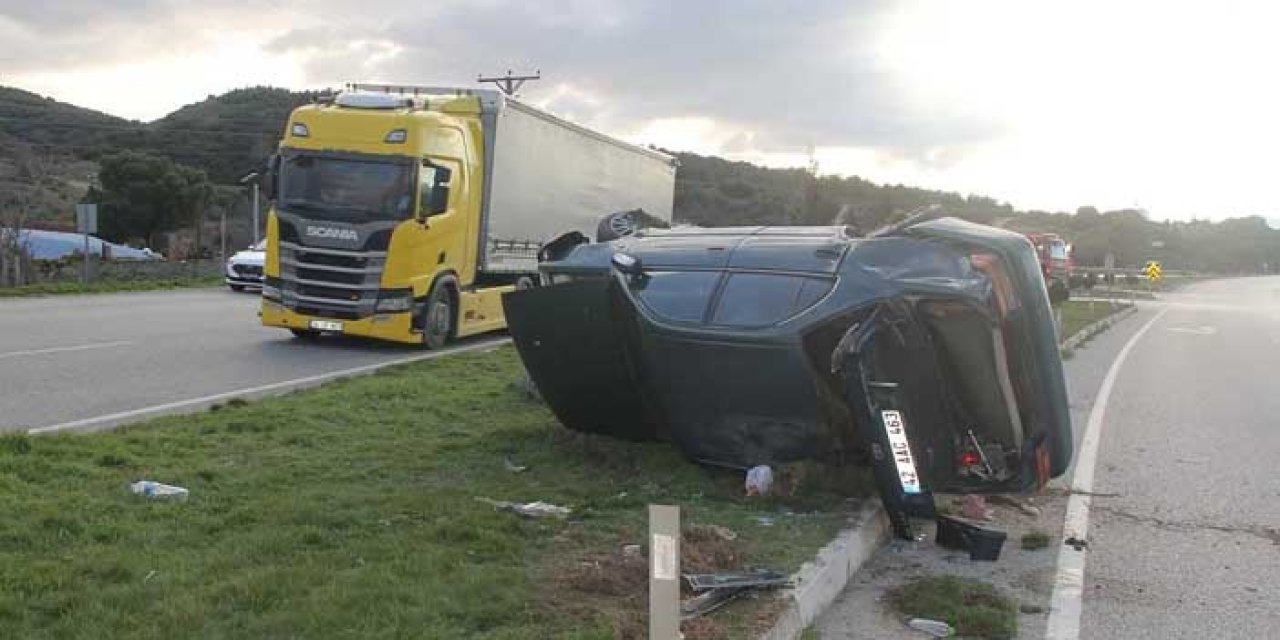 Manisa Kula’da Takla Atan Otomobilde 3 Yaralı