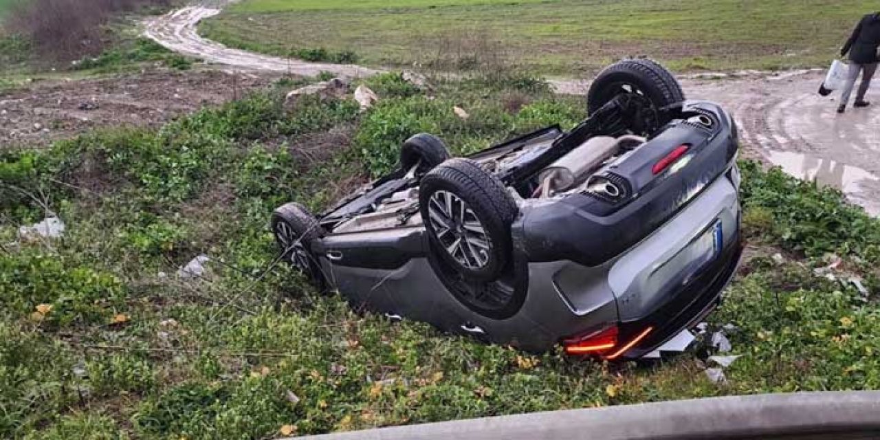 Bursa’da Navigasyon Kazası: Yanlış Yola Giren Otomobil Takla Attı!