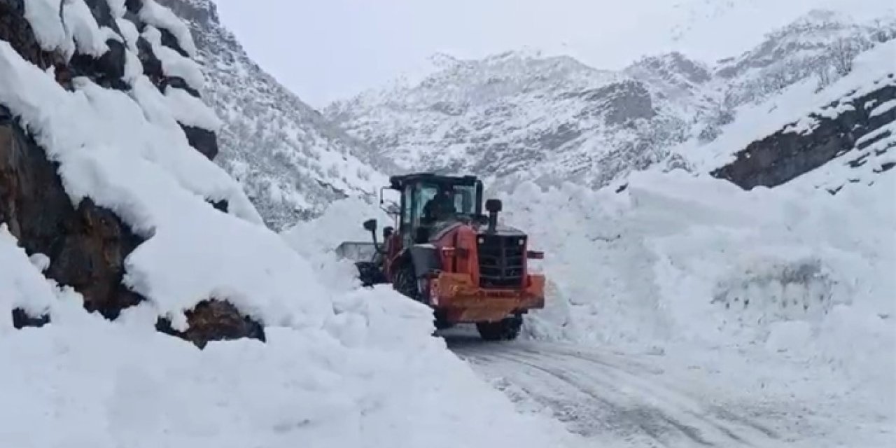 Şırnak'ta köy yoluna çığ düştü