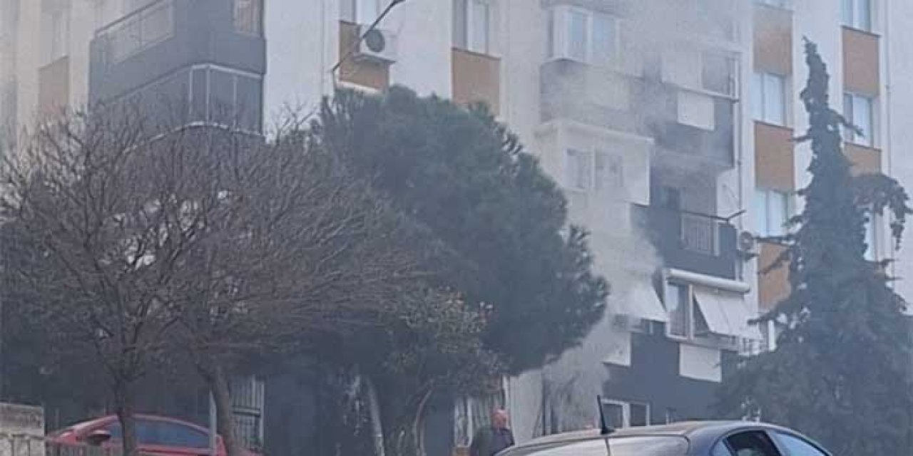 Karabağlar'da doğalgaz kaçağı nedeniyle yangın çıktı