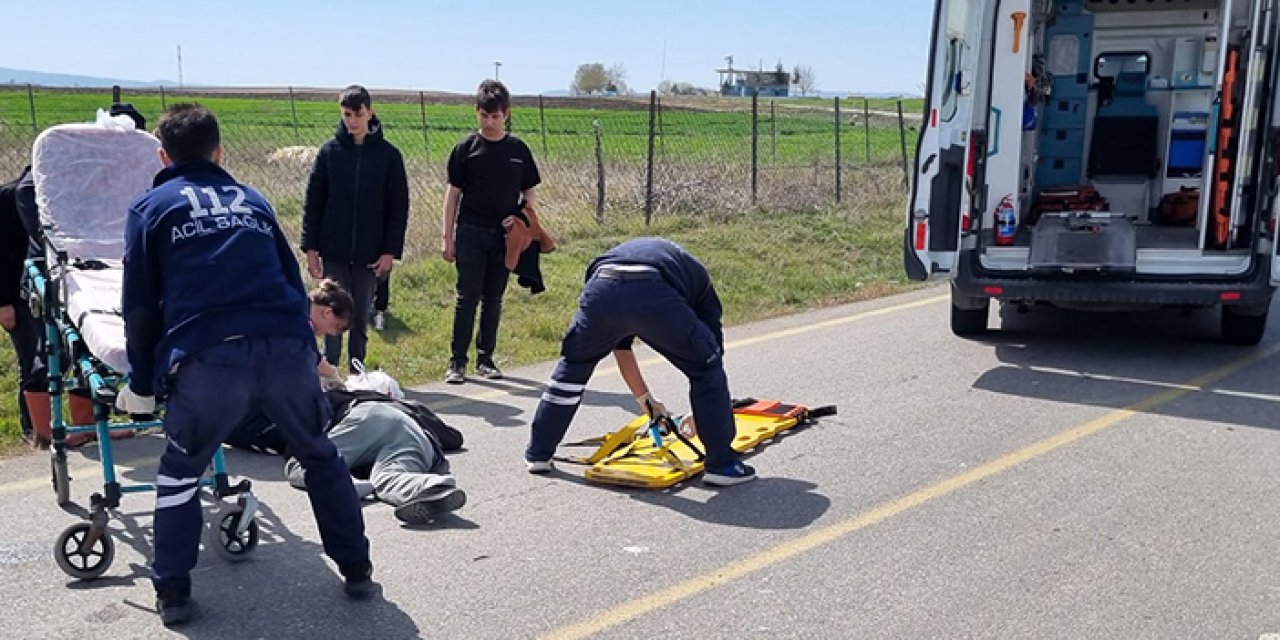 Motosiklet kazasında kasksız sürücü ağır yaralandı