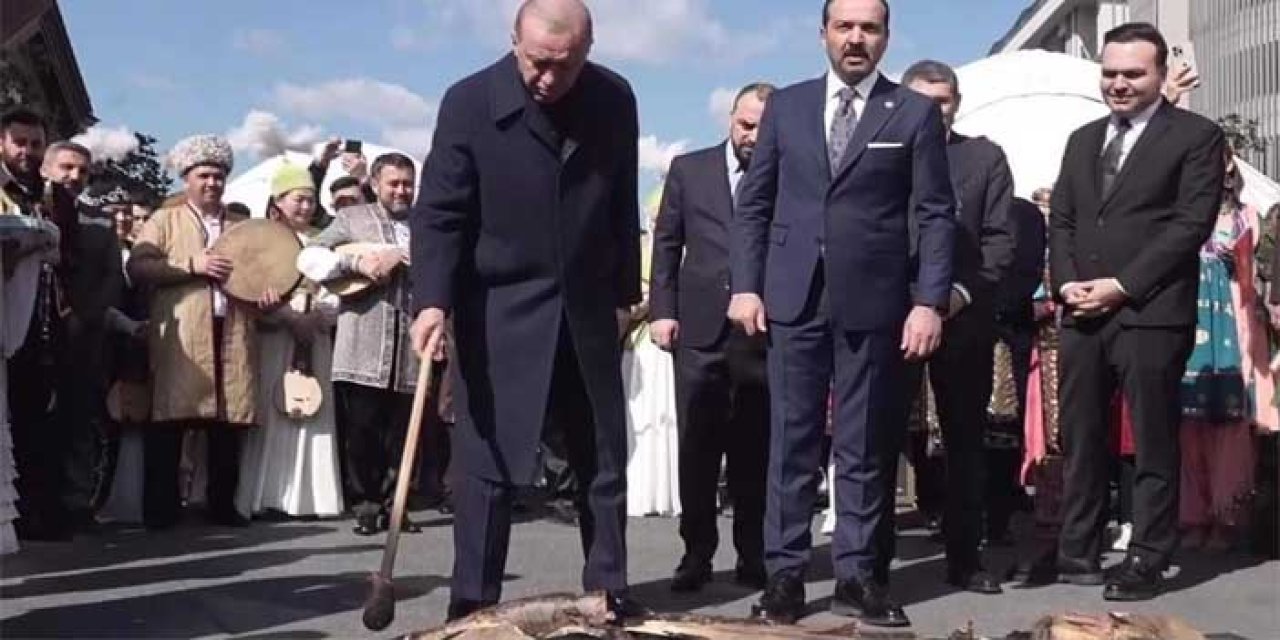 Cumhurbaşkanı Erdoğan, nevruz ateşini yaktı