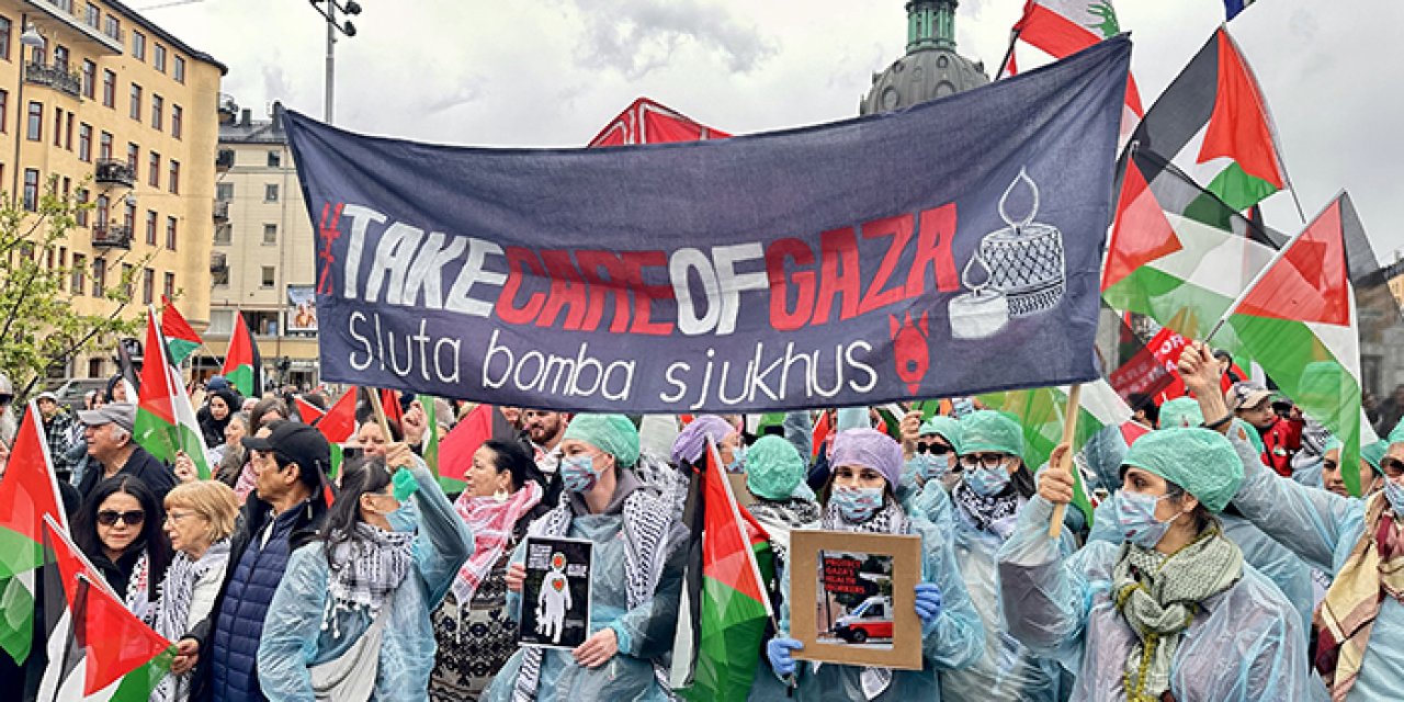Stockholm'de 1 Mayıs'ta Filistin dayanışması