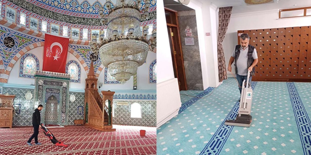 Pursaklar’da camiler dip köşe temizlendi