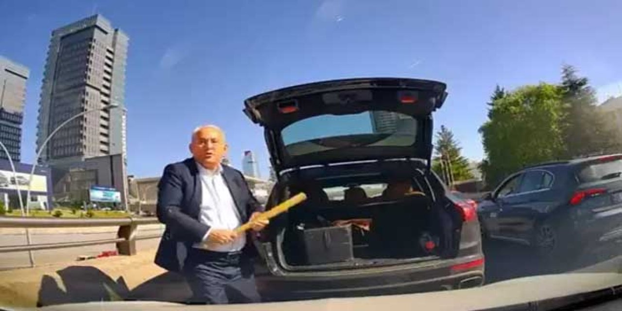 Trafikte tartıştığı sürücünün üzerine beyzbol sopasıyla yürüdü