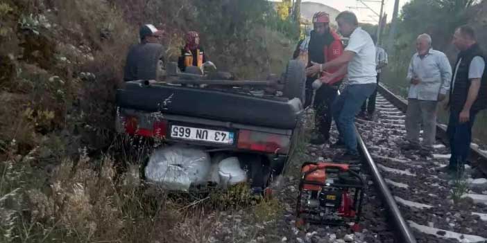Balıkesir'de Şarampolden Tren Yoluna Uçtu: Sürücü Yaralı Kurtarıldı