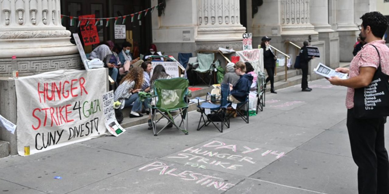 New Yorklu öğrenciler Gazze için açlık grevinde 14. güne girdi