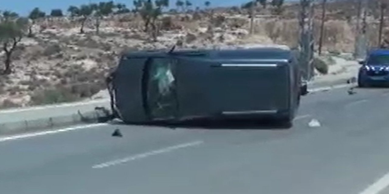 Araç takla attı: 4 yaralı