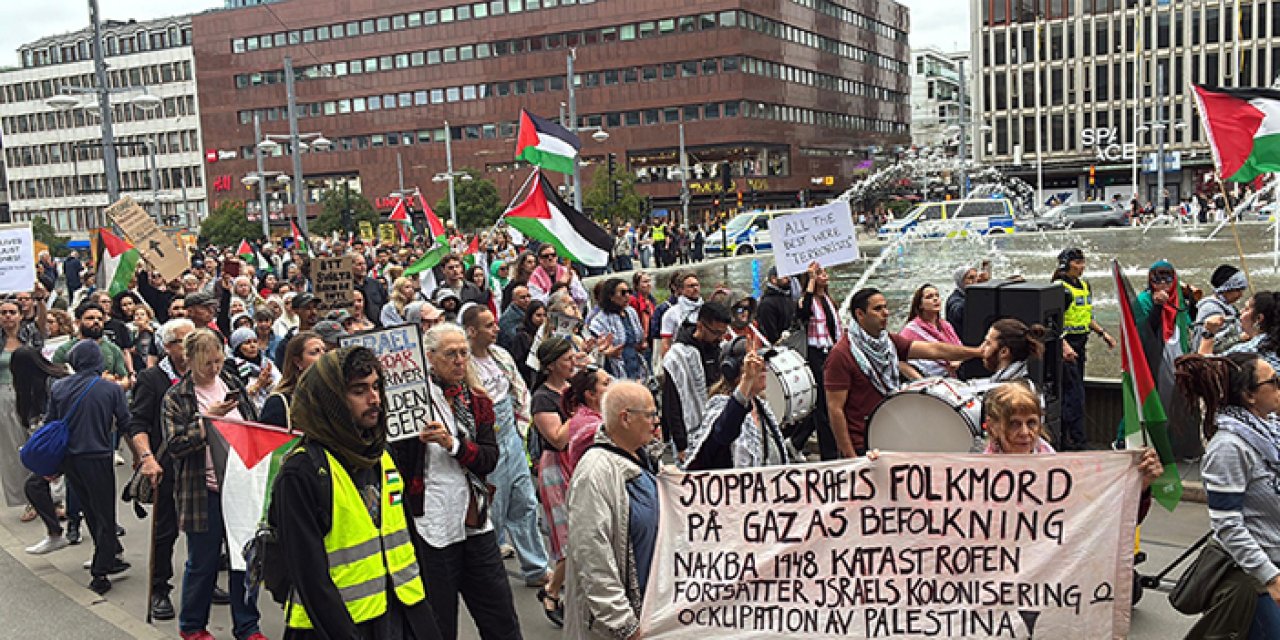 Stockholm’de Gazze için ses yükseldi