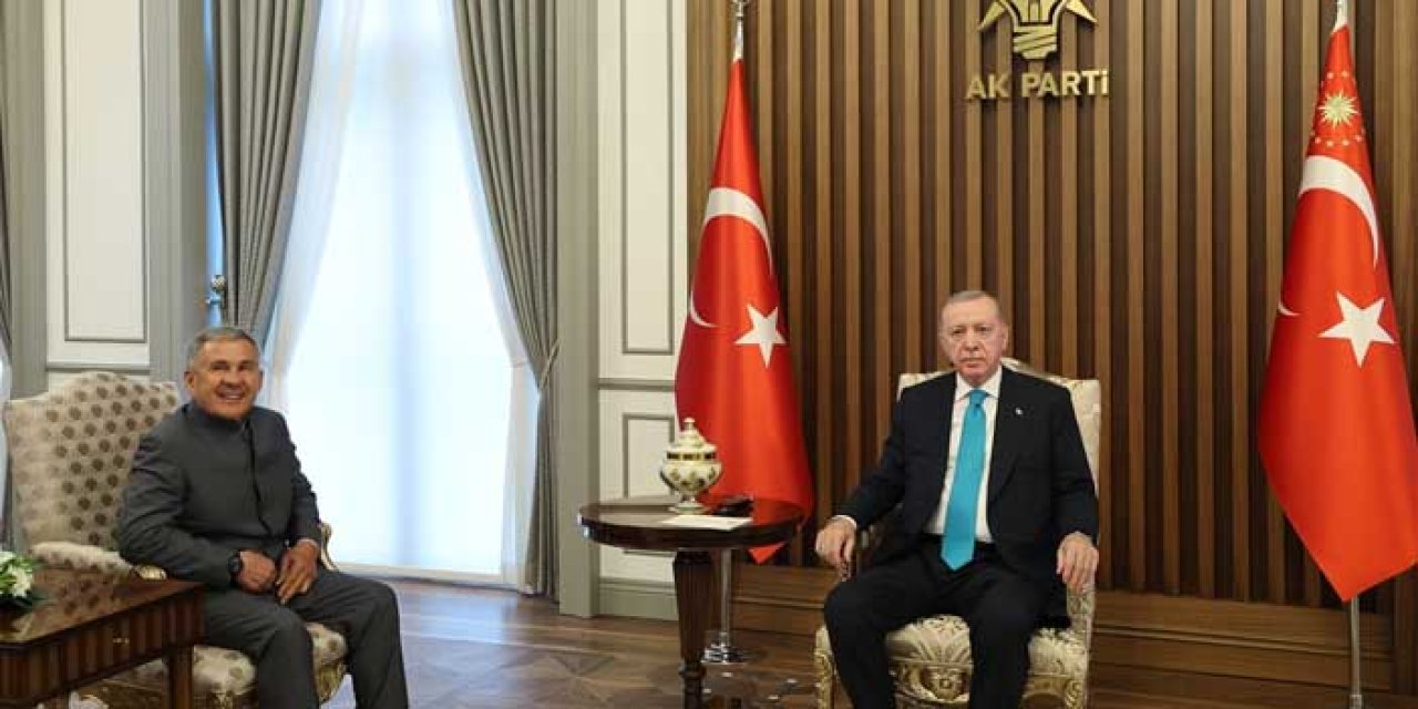 Cumhurbaşkanı Erdoğan, Tataristan Cumhurbaşkanı Minnihanov ile görüştü