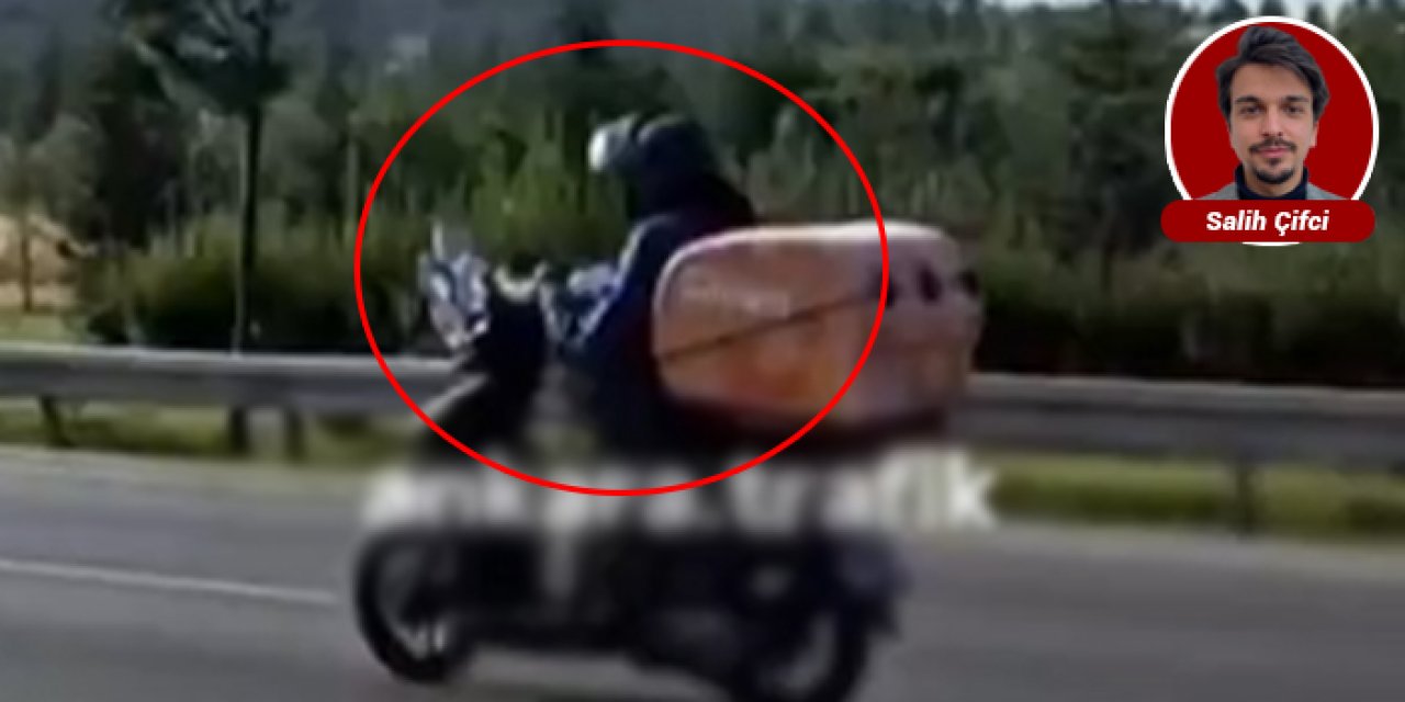 Ankara'da kendini bilmez trafik canavarı: Motorun üzerine ayaklarını atıp video izledi