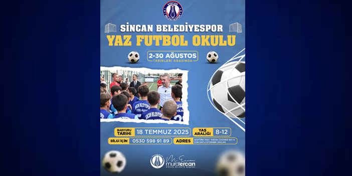 Sincan Belediyesi futbol okulu başvuruları başladı
