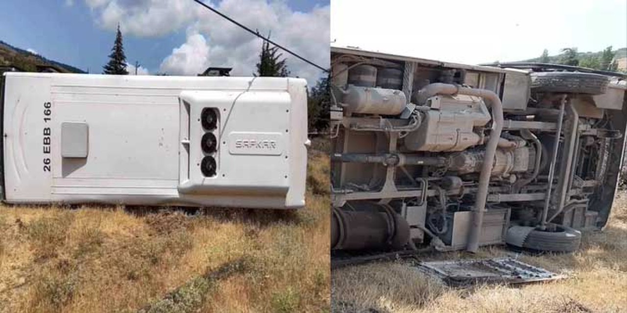 Eskişehir'de Belediye Otobüsü Devrildi: 2 Yaralı