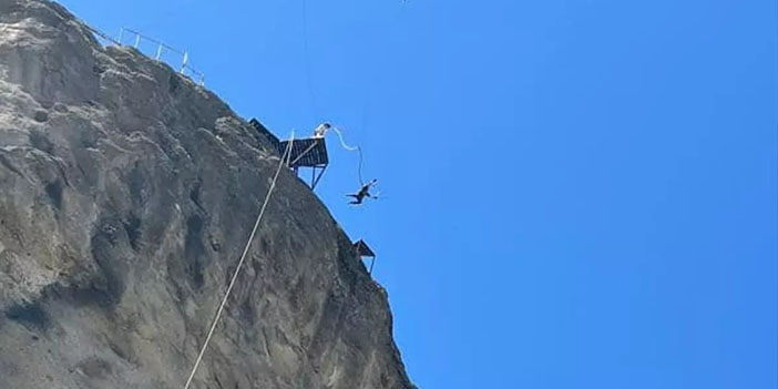 Güdül'de adrenalin dolu rope jumping heyecanı başladı