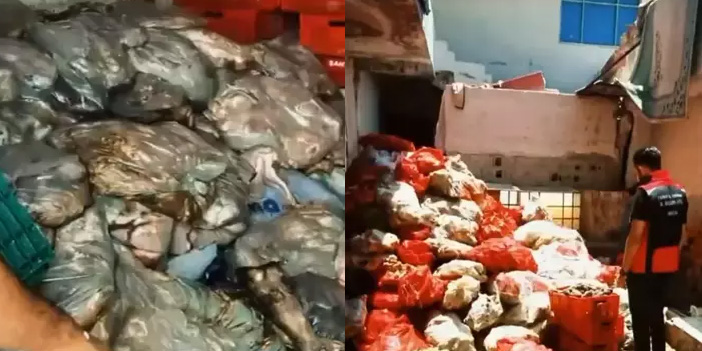 Adana’da ruhsatsız işletmeye baskın: Tonlarca kaçak hayvansal ürün ele geçirildi