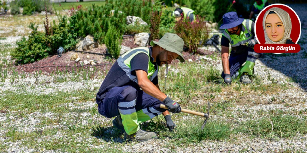 ANFA ekipleri parklarda yabani ot temizliğini sürdürüyor