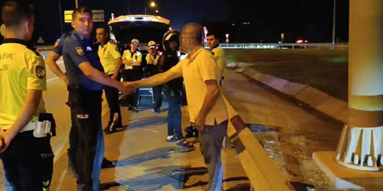 Alkollü sürücü bariyerlere çarptı, polise zor anlar yaşattı