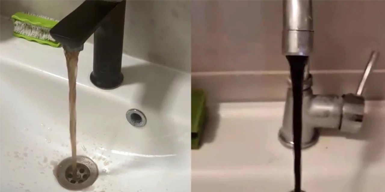 Musluklardan kahverengi su aktı