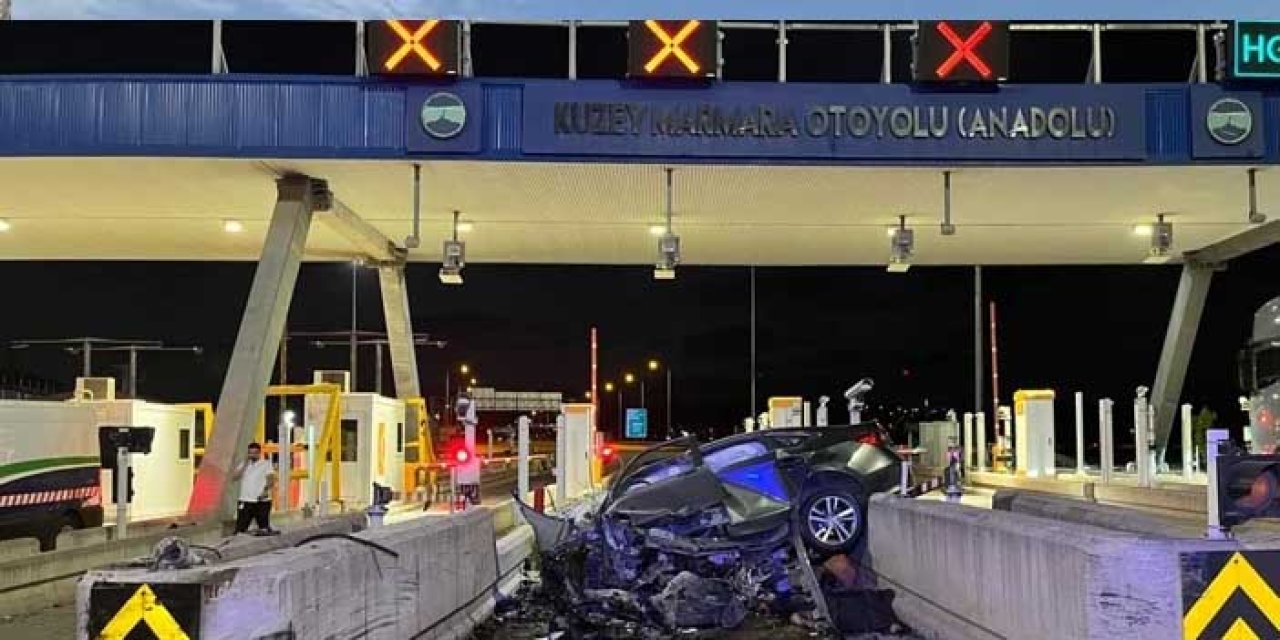 Kuzey Marmara Otoyolu’nda otomobil gişenin beton banketine çarptı; 1 ölü