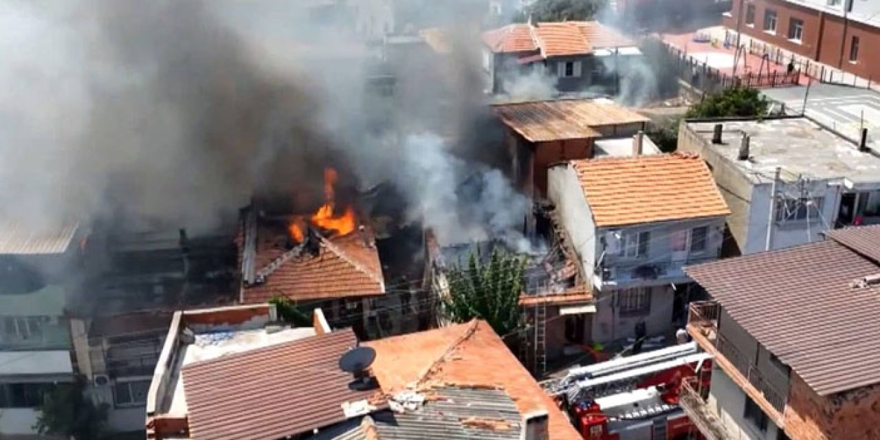 İzmir’de ev yangını çevredeki binalara sıçradı