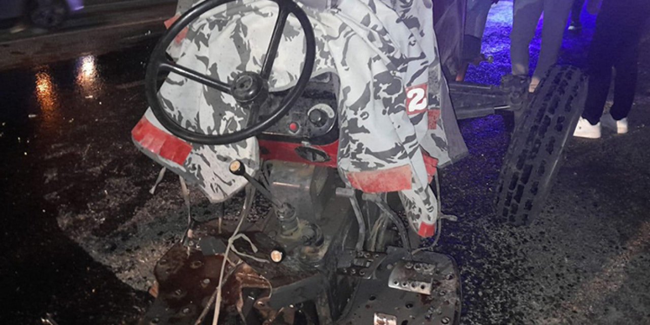 Çorum’da otomobil ile traktör çarpıştı