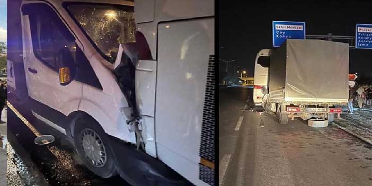 Kamyonet, otobüse ok gibi saplandı: Yaralılar var!