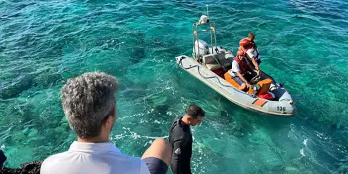 Milas açıklarında alabora olan teknedeki 2 çocuk kayalıklardan kurtarıldı