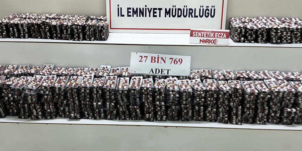 Kamyonetten çıkanlar şoke etti: 27 bin hap ele geçirildi