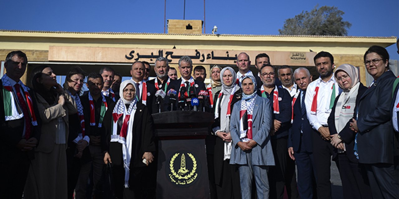 Cumhur İttifakı heyeti Refah Sınır Kapısı’nda Gazze için çağrıda bulundu
