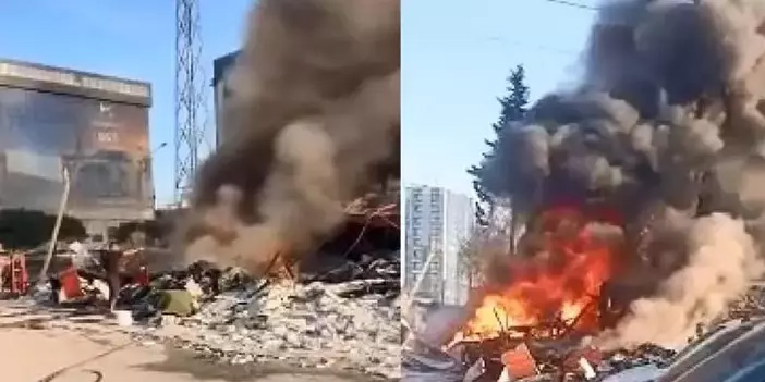 Bahçelievler'de yıkım sırasında çıkan restoran yangını büyümeden söndürüldü