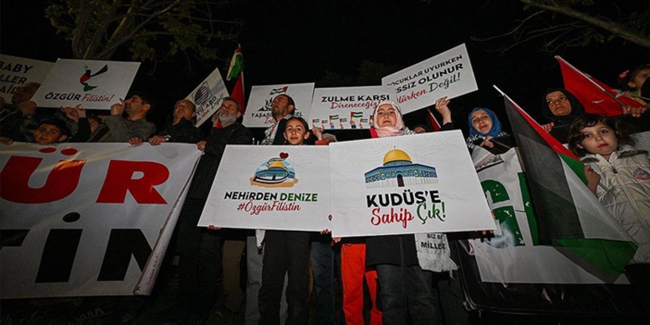 Ankara ve İstanbul’da İsrail’e protesto: Sumud Filosu’na destek sloganları