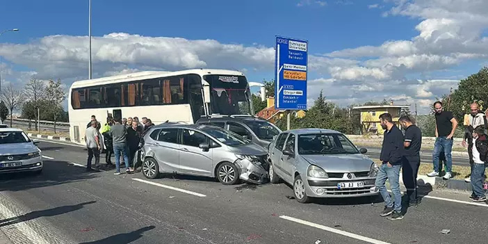 İşçi servisi otobüsü zincirleme kazaya neden oldu: 3 yaralı