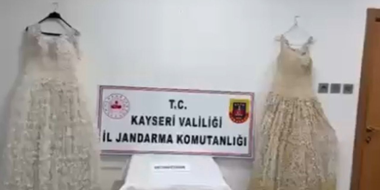 Gelinliklere gizlenmiş 25 kilo uyuşturucu ele geçirildi