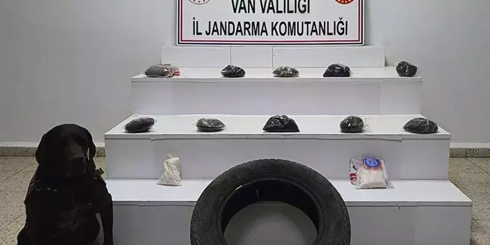 Van’da lastik içine gizlenen uyuşturucu jandarmadan kaçamadı