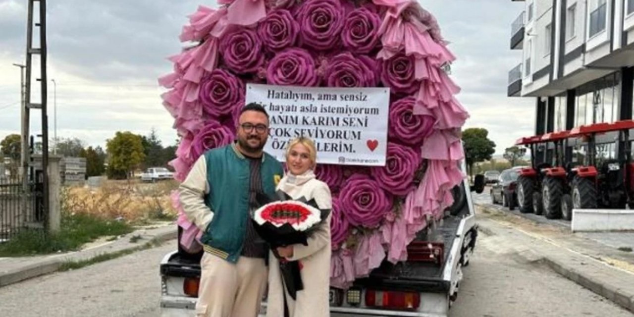 Ankara’daki dev çiçek buketi sosyal medyada gündem oldu