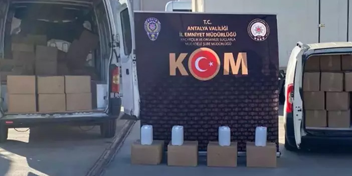 Antalya’da dev sahte içki operasyonu: 15 tona yakın alkol ele geçirildi