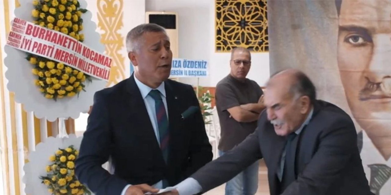 İYİ Parti Tarsus İlçe Kongresi'nde arbede: Kürsü devrildi