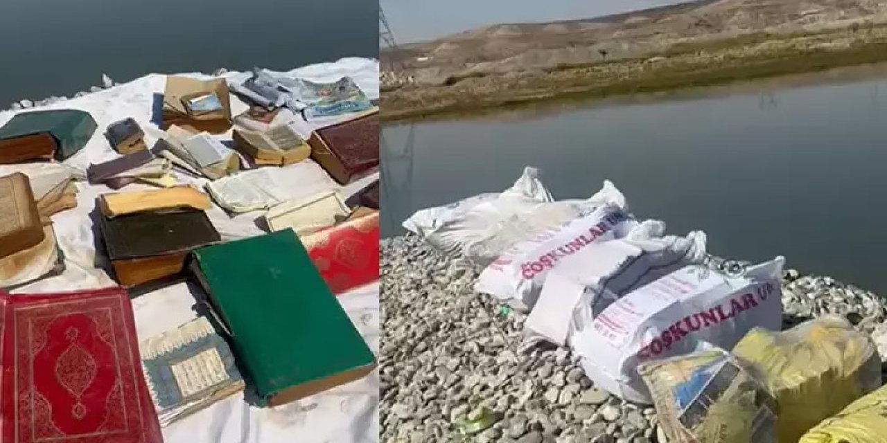Batman Çayı kıyısında çuvallarda çok sayıda Kur’an-ı Kerim bulundu