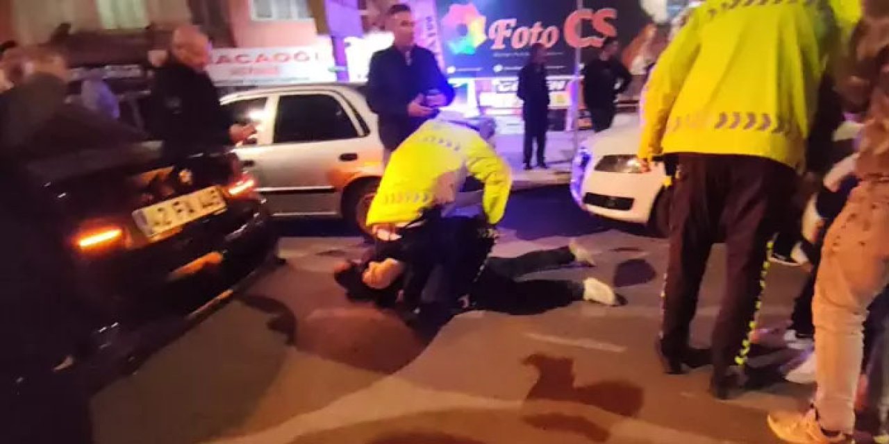 Aksaray’da alkollü sürücü şube müdürüne tekme attı: 3 kişi gözaltında