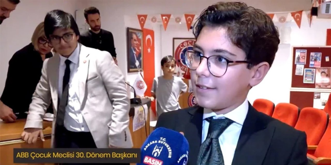 Ankara çocuk meclisinde yeni dönem: Başkanlık koltuğuna Yaman Akman oturdu