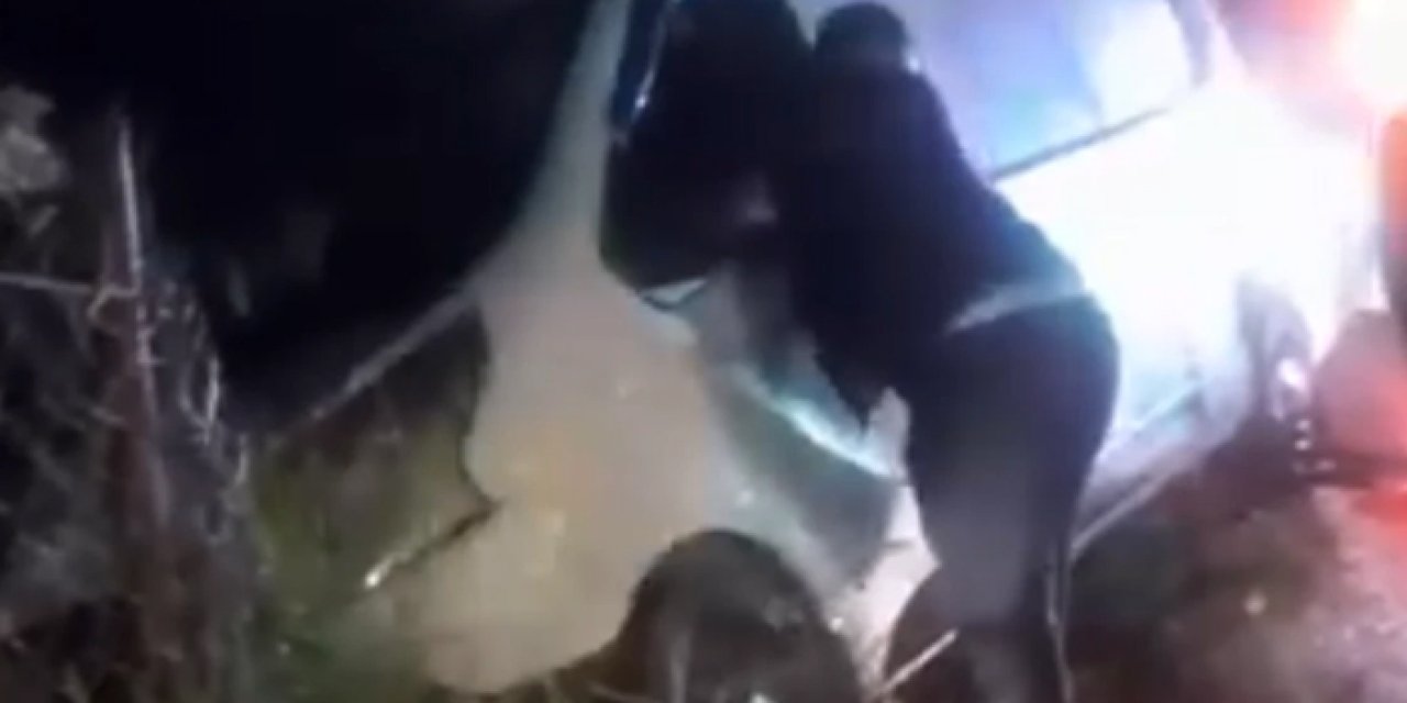 İzmir'de korkunç kaza: Araç şarampole yuvarlandı