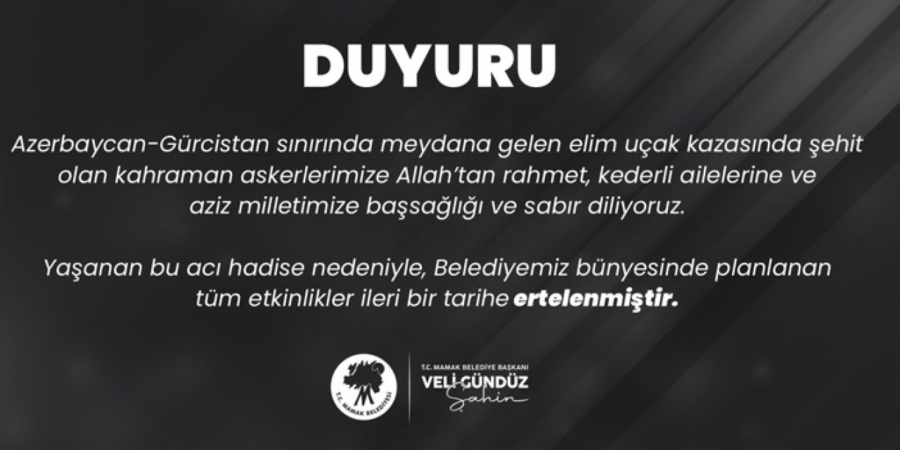 Başkan Şahin’den şehit askerler için başsağlığı mesajı