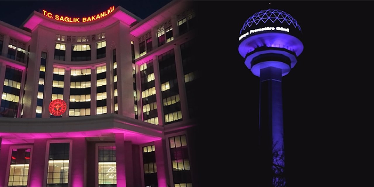 Prematüre farkındalığına mor ışık: Bakanlık ve Atakule aynı renkte