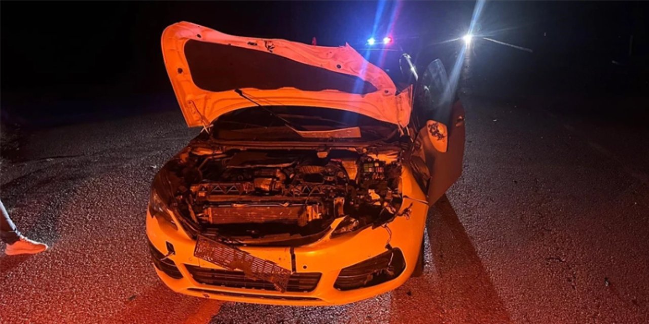 Çorum’da yola çıkan dana kazaya neden oldu: 2 yaralı