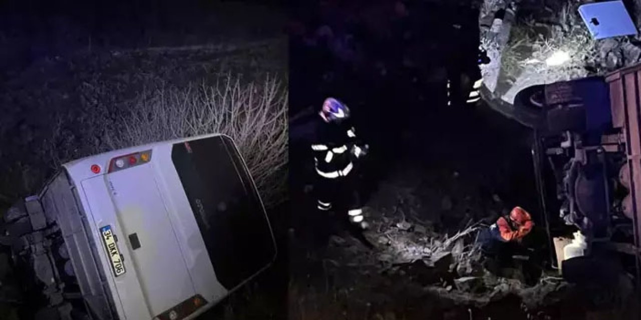 Siirt’te maden işçilerini taşıyan araç kaza yaptı: 2’si ağır 15 yaralı