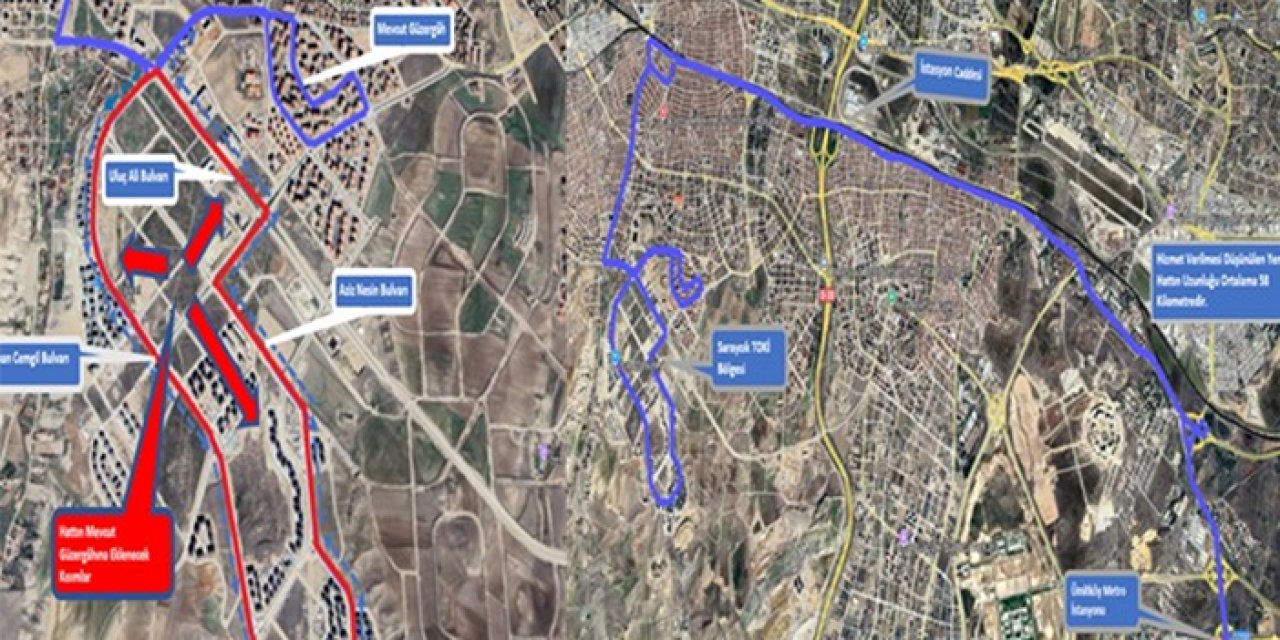Sincan-Ümitköy metro hattında yeni güzergah düzenlemesi yapıldı
