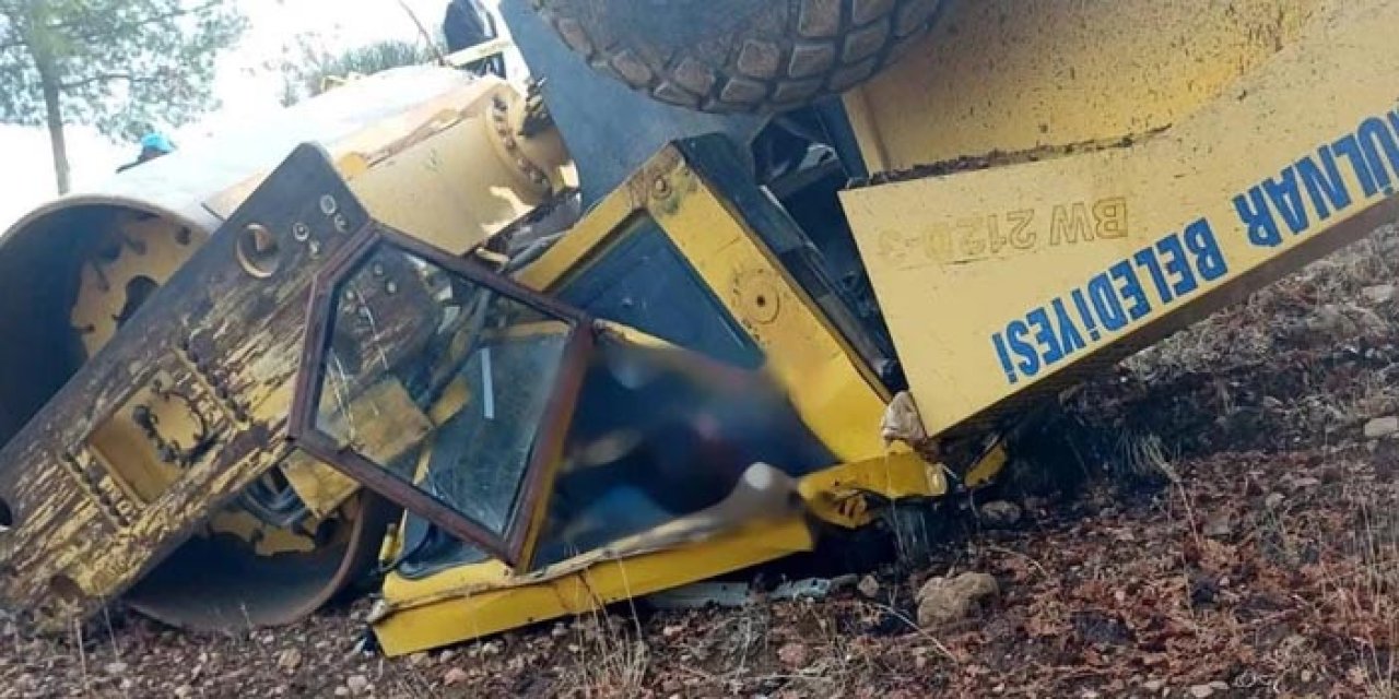 Mersin'de acı olay: Silindir devrildi, operatör hayatını kaybetti