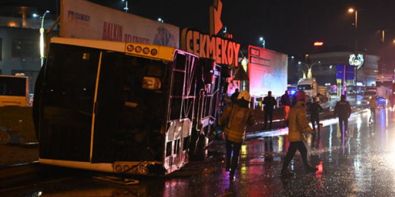 Çekmeköy’de İETT otobüsü devrildi